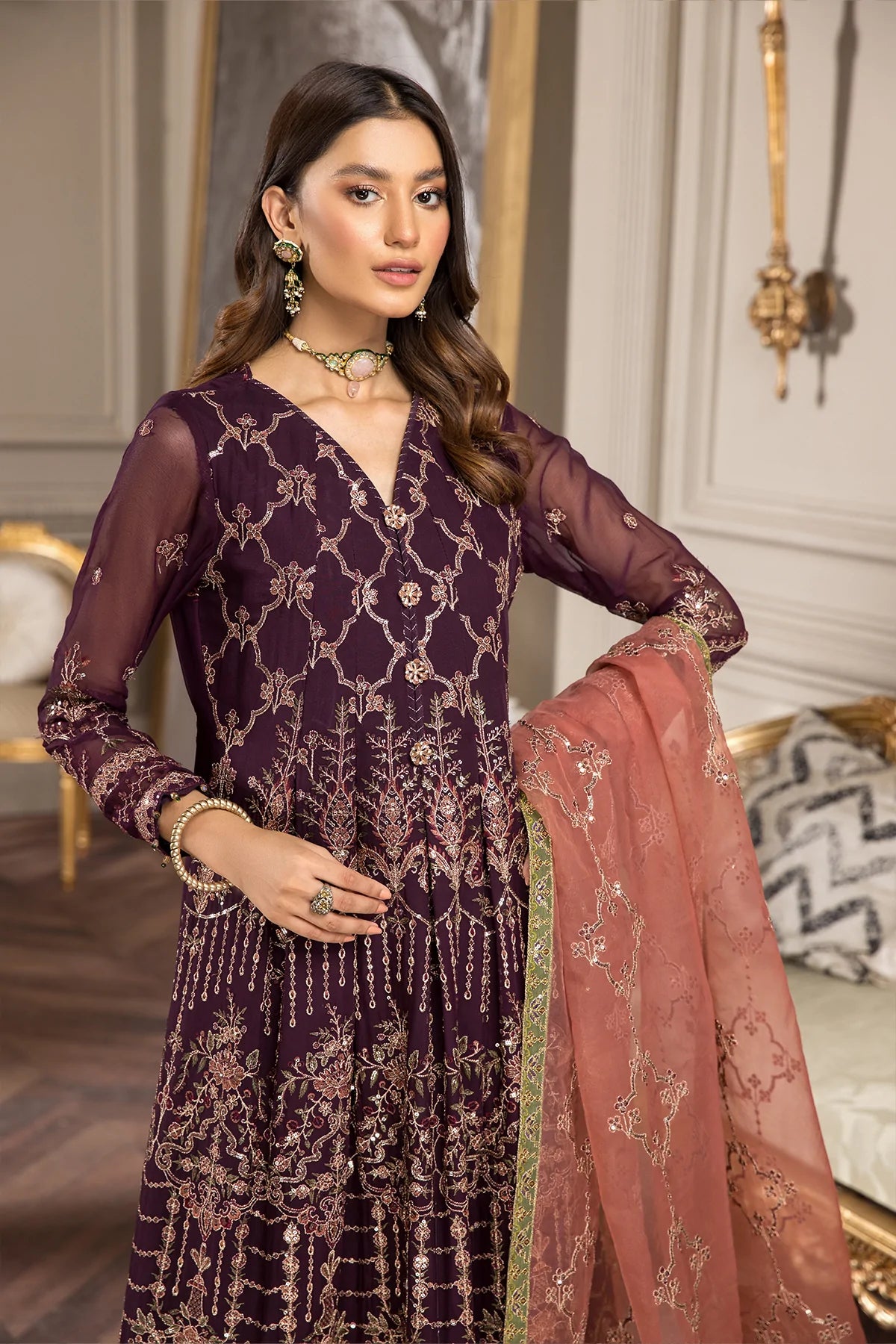 Alizeh Embroidered Chiffon Collection100% Original