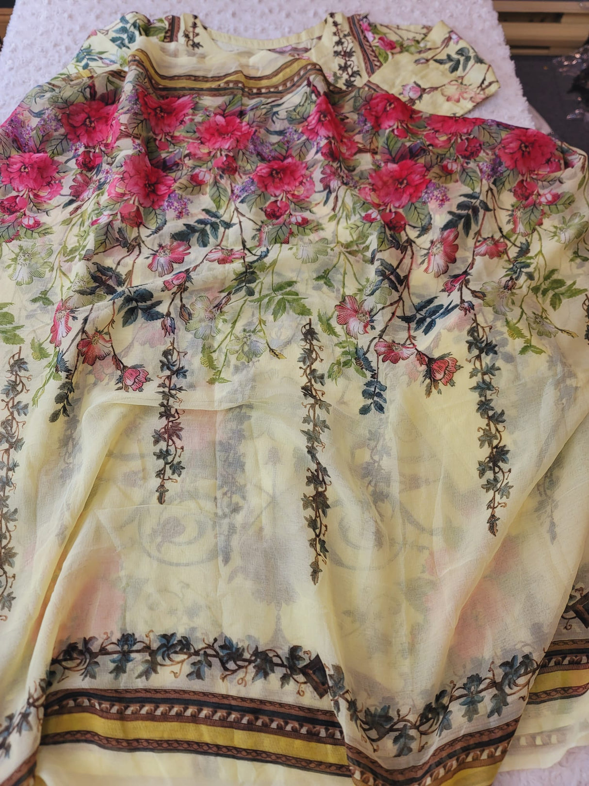 Indian Cotton Stitched Embroidery Suit Ready To Ship