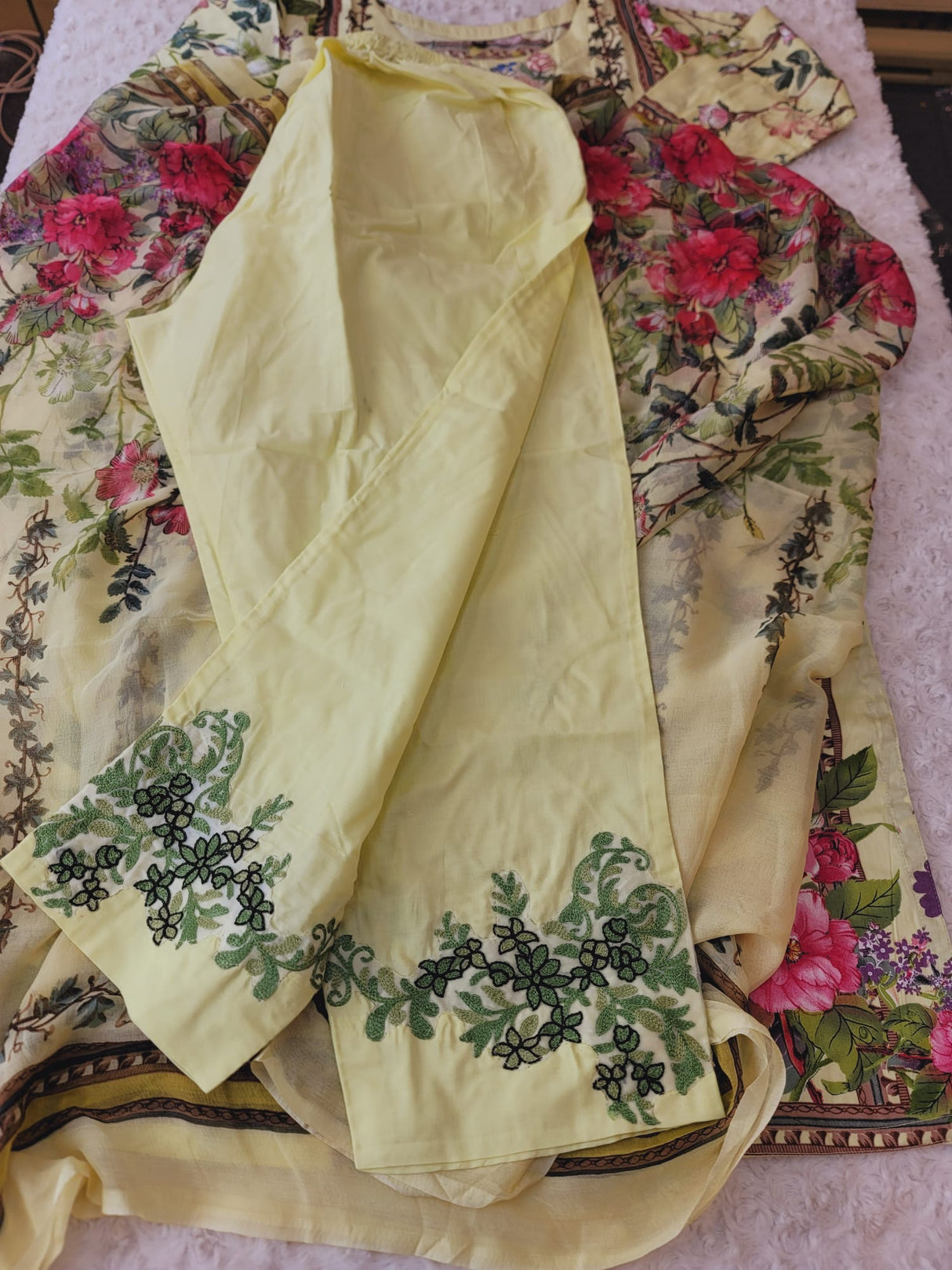 Indian Cotton Stitched Embroidery Suit Ready To Ship