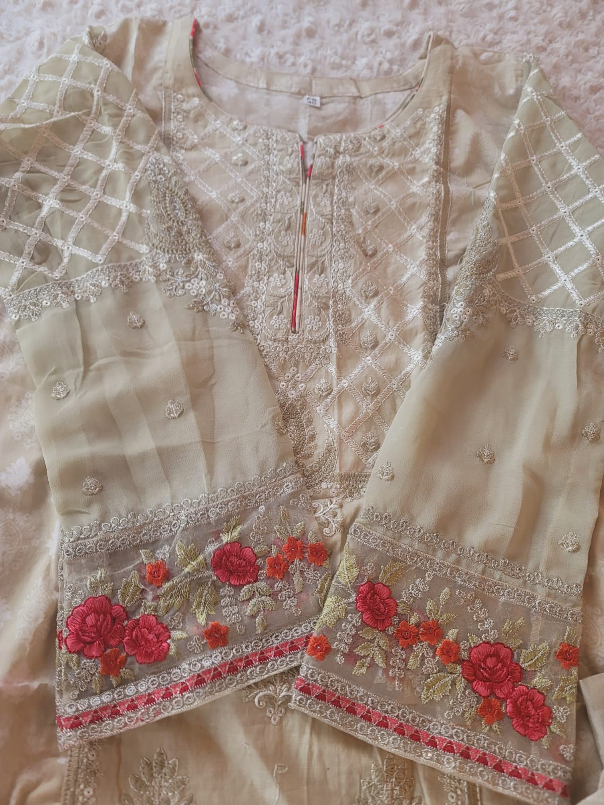 Indian Cotton Stitched Embroidery Suit Ready To Ship