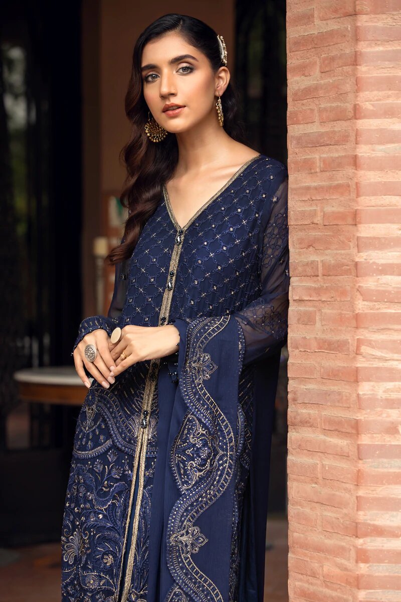 FARASHA EMBROIDERED CHIFFON COLLECTION-100% Original Guaranteed
