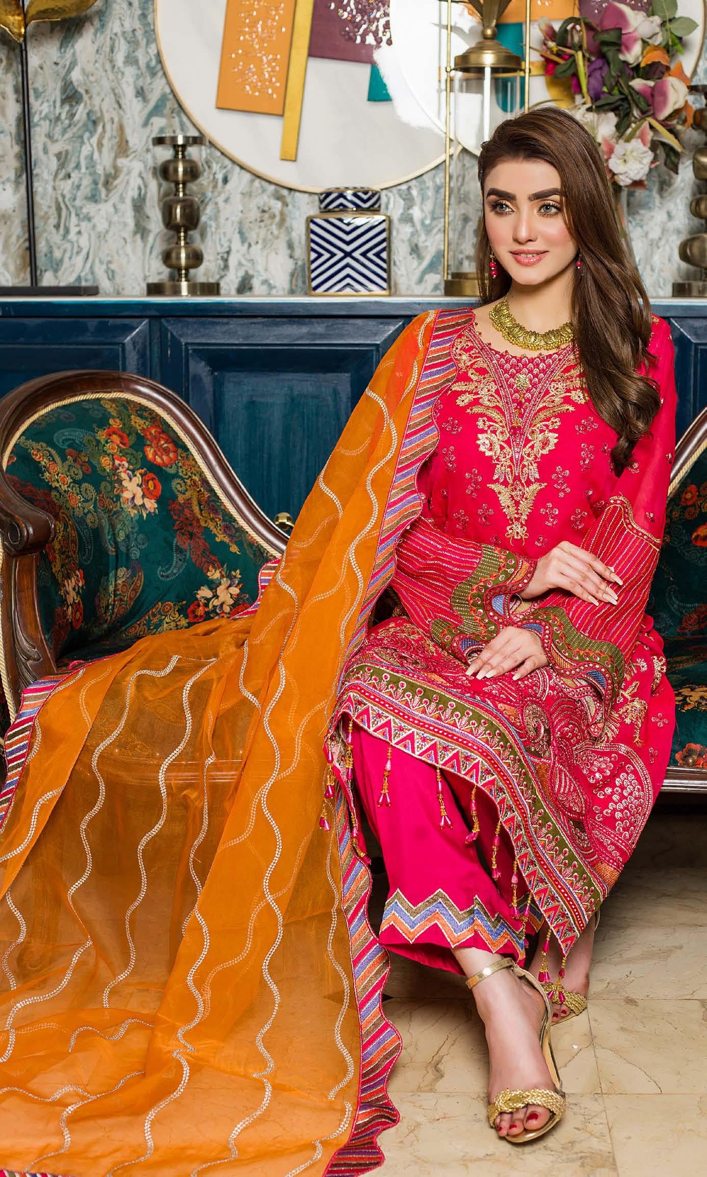 Zainab Fazlani Luxury Embrodered chiffon Collection 100% Original