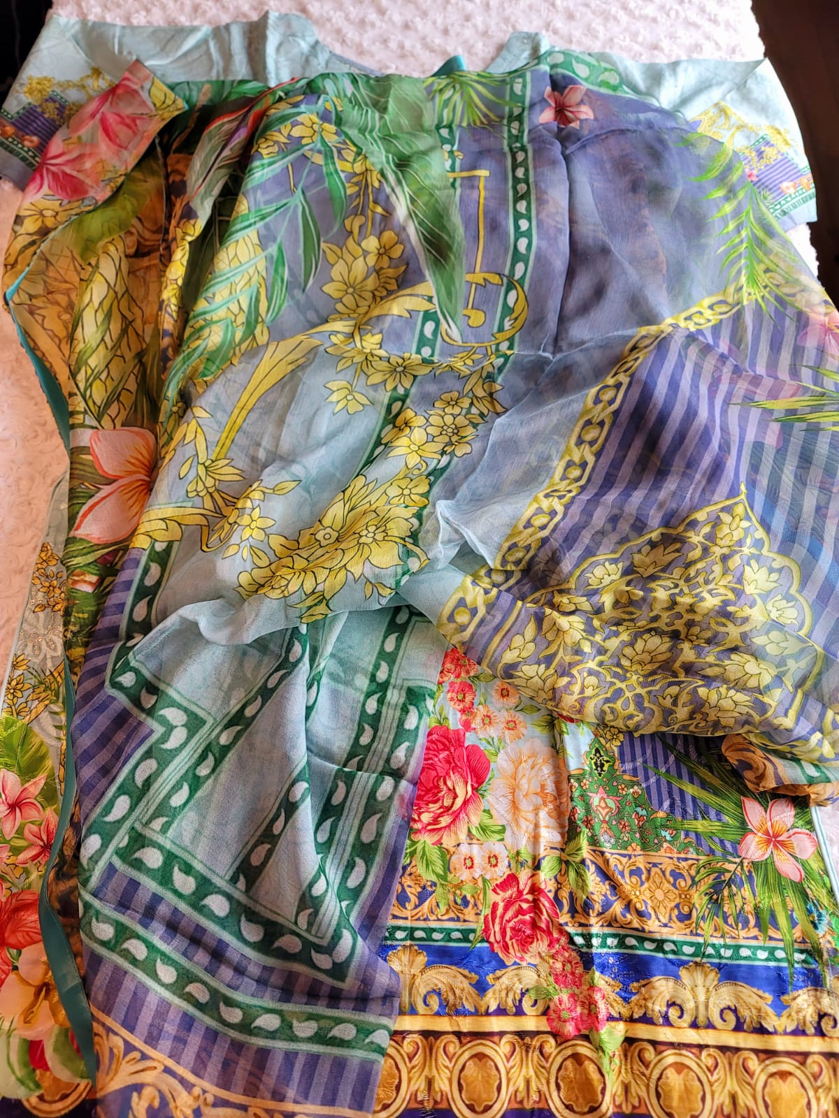 Pakistani Viscos Lawn Embroidered Salwar kameez Ready To Ship