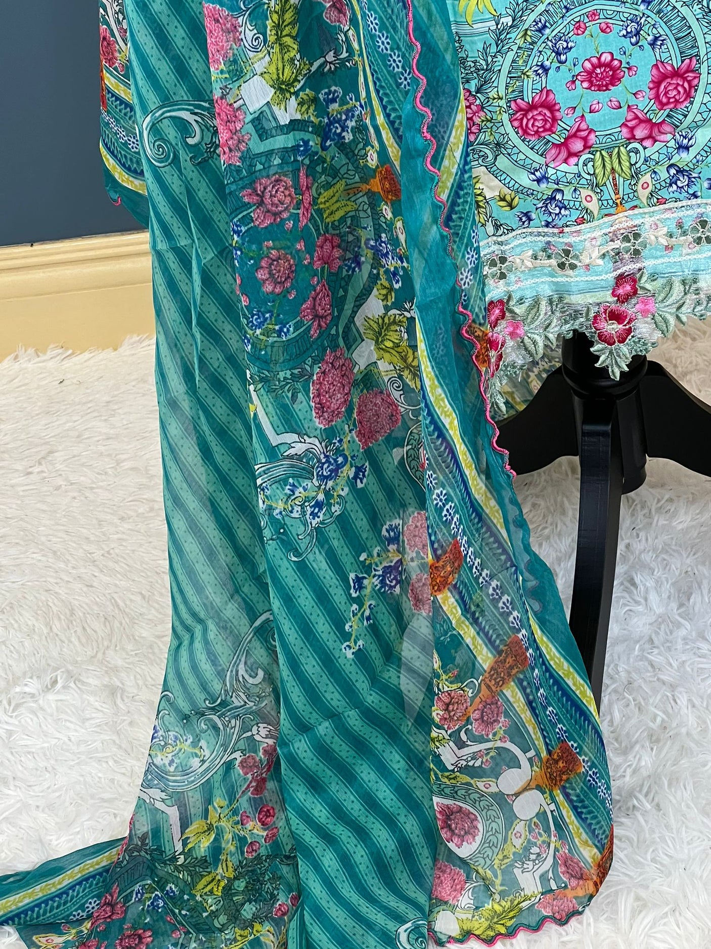 Pakistani Stitched lawn Embroidered Salwar kameez ready to ship