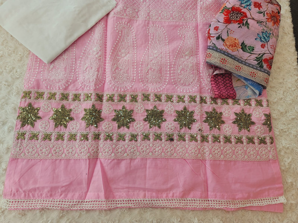 Indian Cotton Stitched Embroidery Suit Ready To Ship
