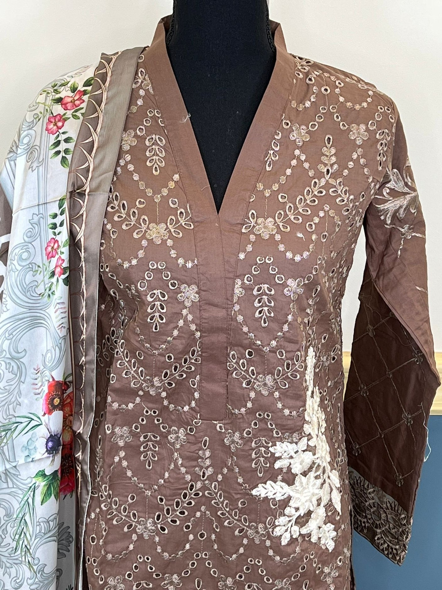 Pakistani Stitched Embroidery luxury lawn Dresses Ready To Ship