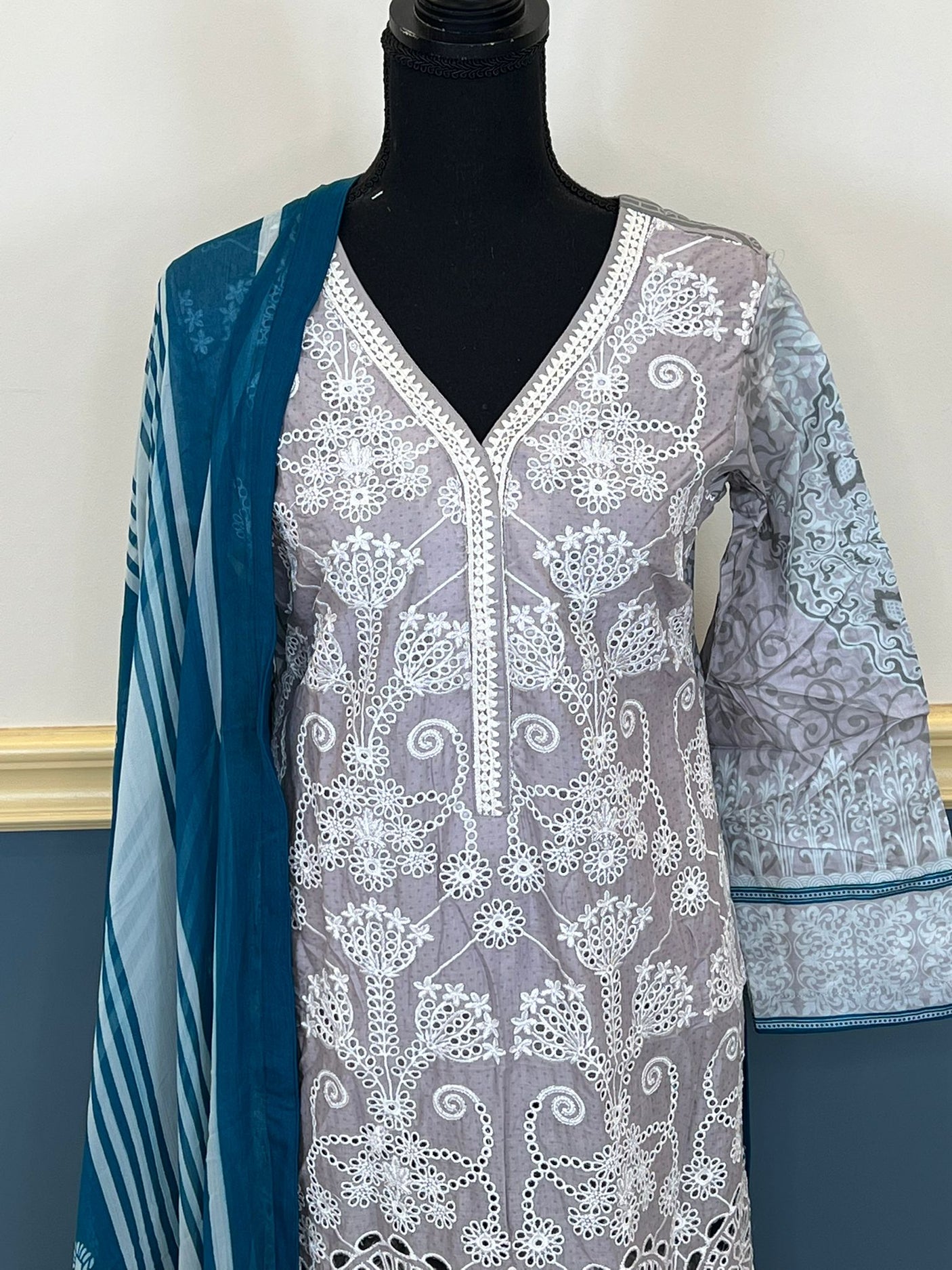 Pakistani Stitched Embroidery luxury lawn Dresses Ready To Ship