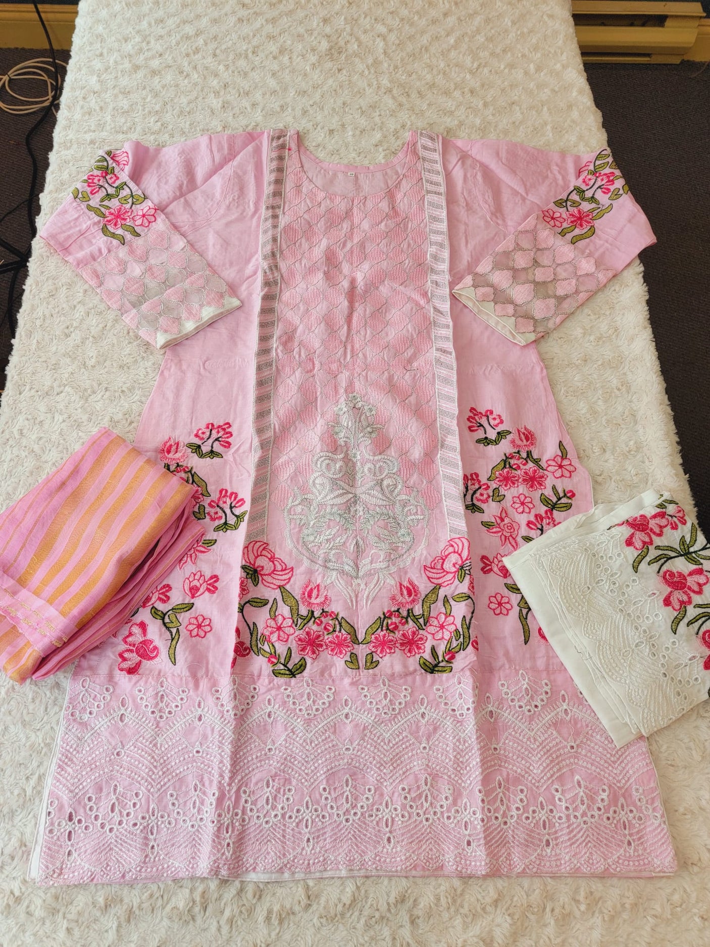 Pakistani Stitched Embroidery luxury lawn Dresses Ready To Ship