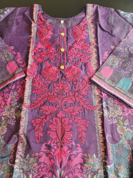 Pakistani Linen Embroidered Salwar kameez Ready To Ship