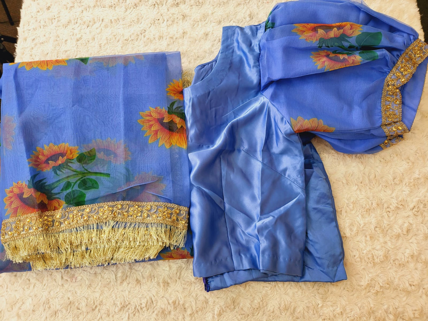 Pure Organza Saree with Stiched Blouse