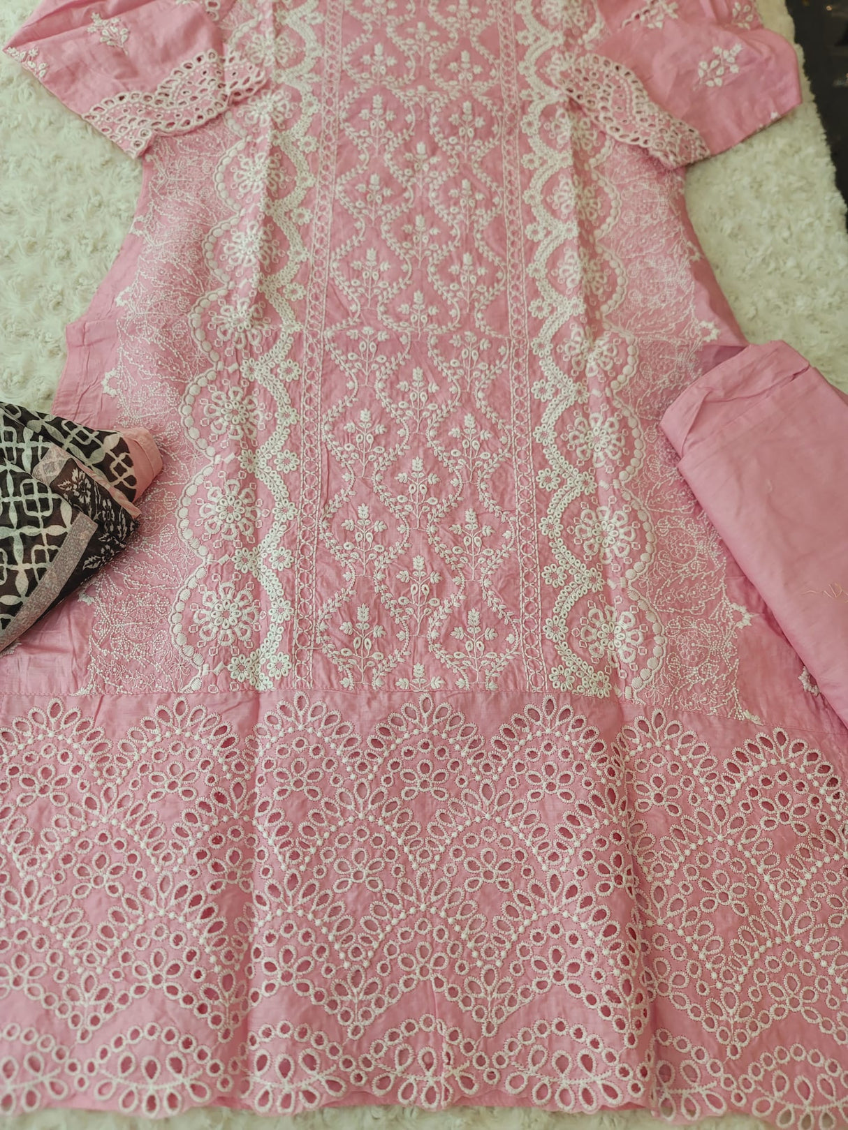 Indian Cotton Stitched Embroidery Suit Ready To Ship