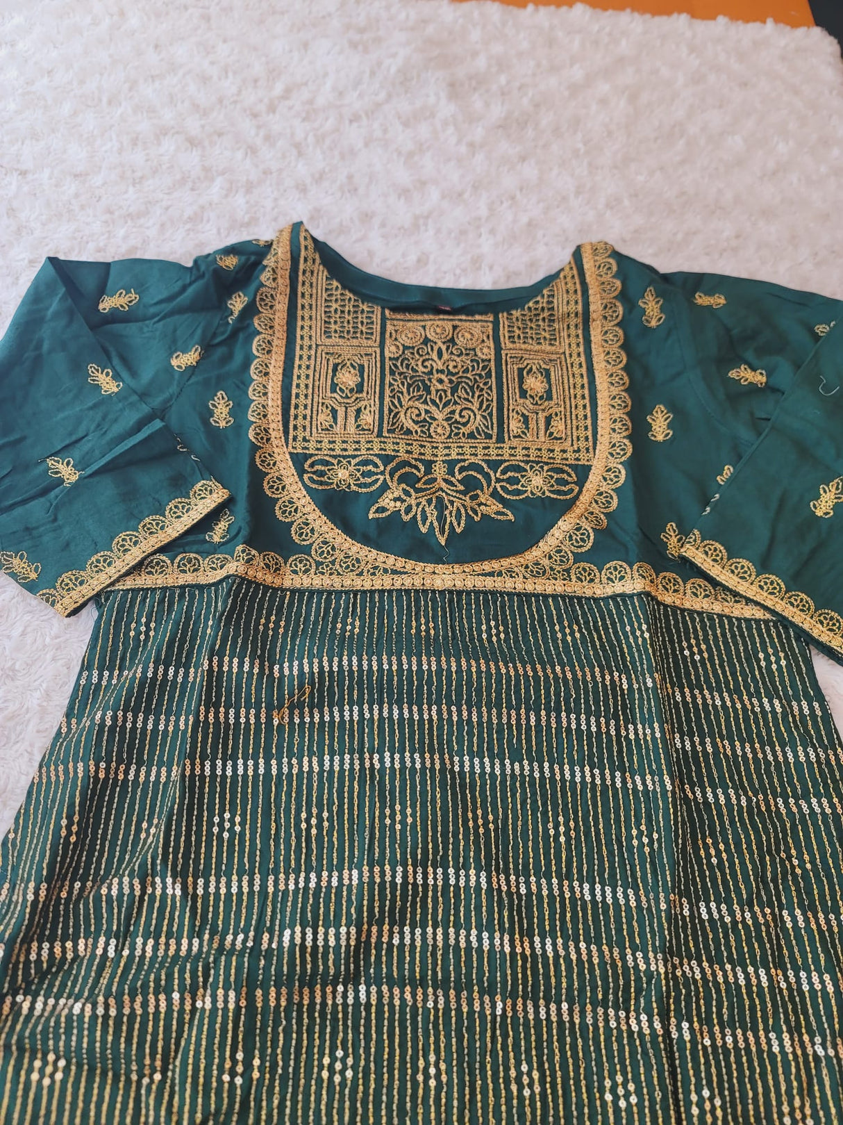 Indian Cotton Stitched Embroidery Suit Ready To Ship