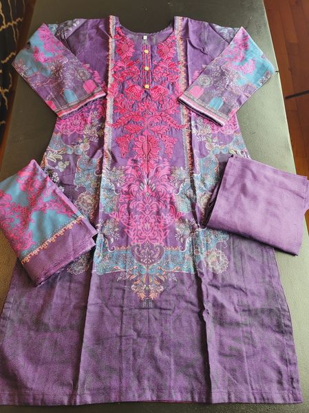 Pakistani Linen Embroidered Salwar kameez Ready To Ship