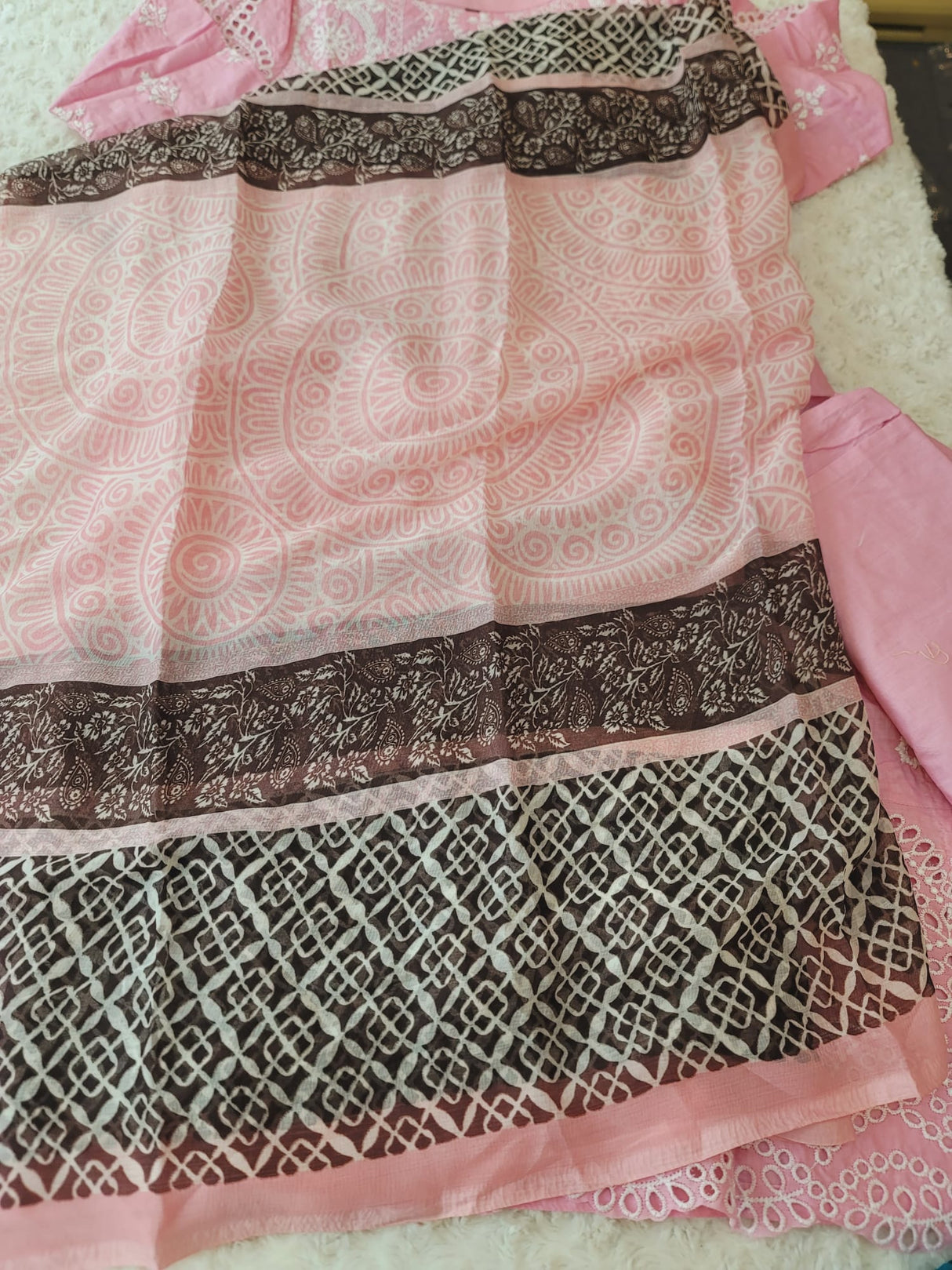 Indian Cotton Stitched Embroidery Suit Ready To Ship