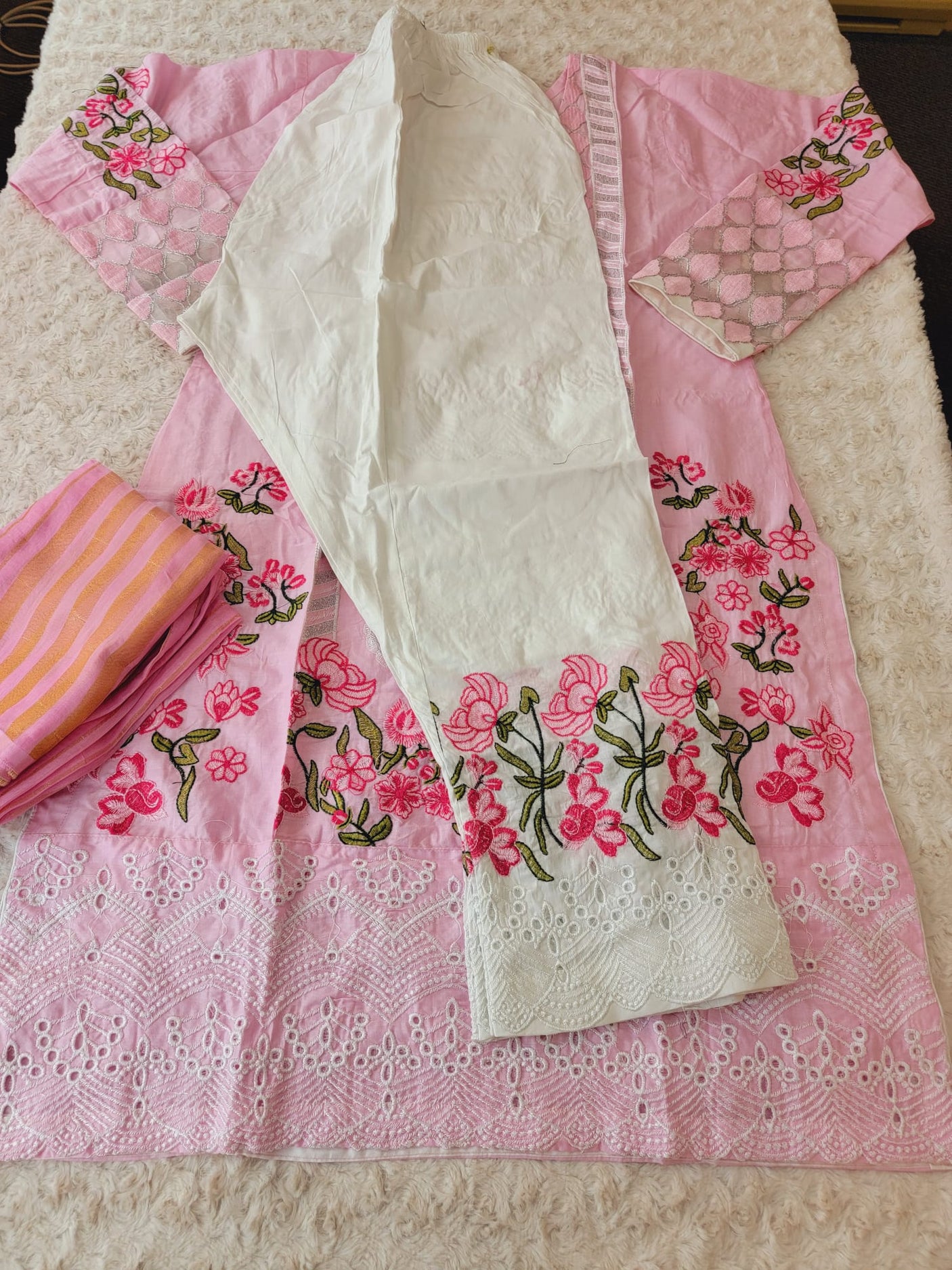 Pakistani Stitched Embroidery luxury lawn Dresses Ready To Ship