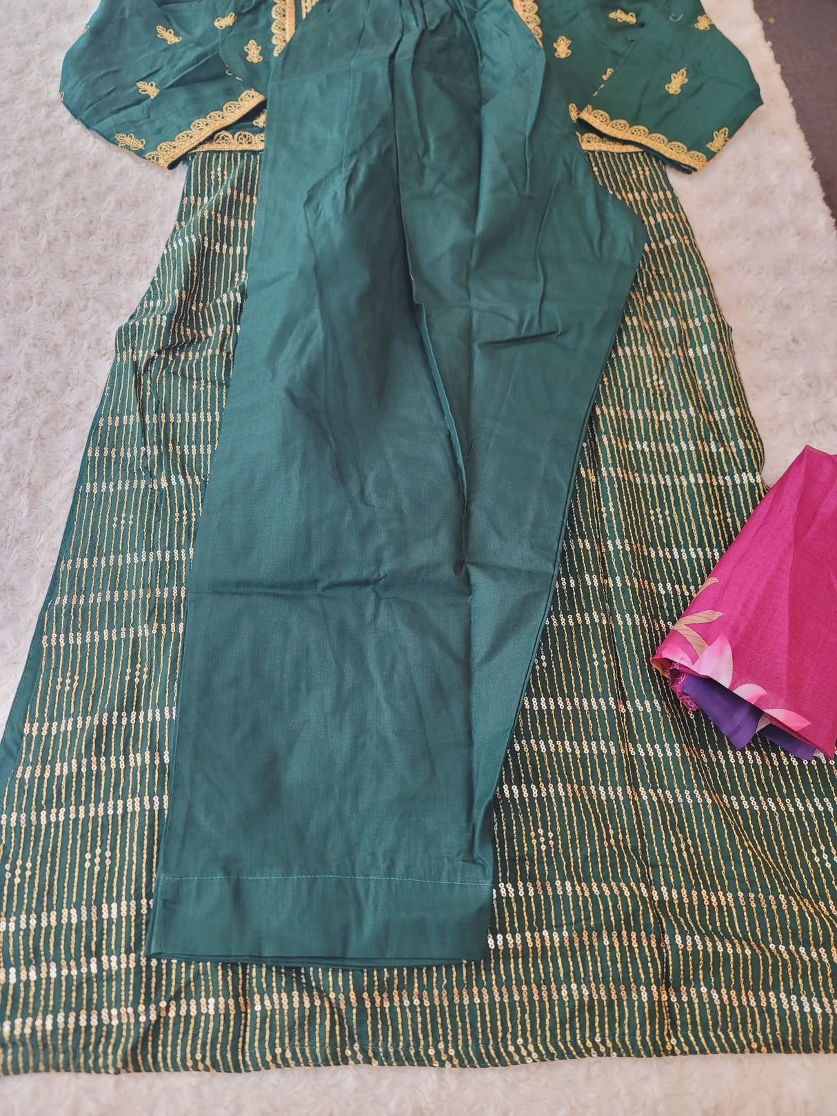 Indian Cotton Stitched Embroidery Suit Ready To Ship