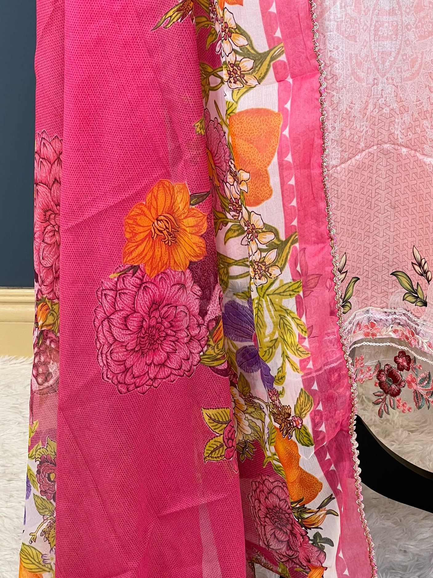 Pakistani Stitched lawn Embroidered Salwar kameez ready to ship