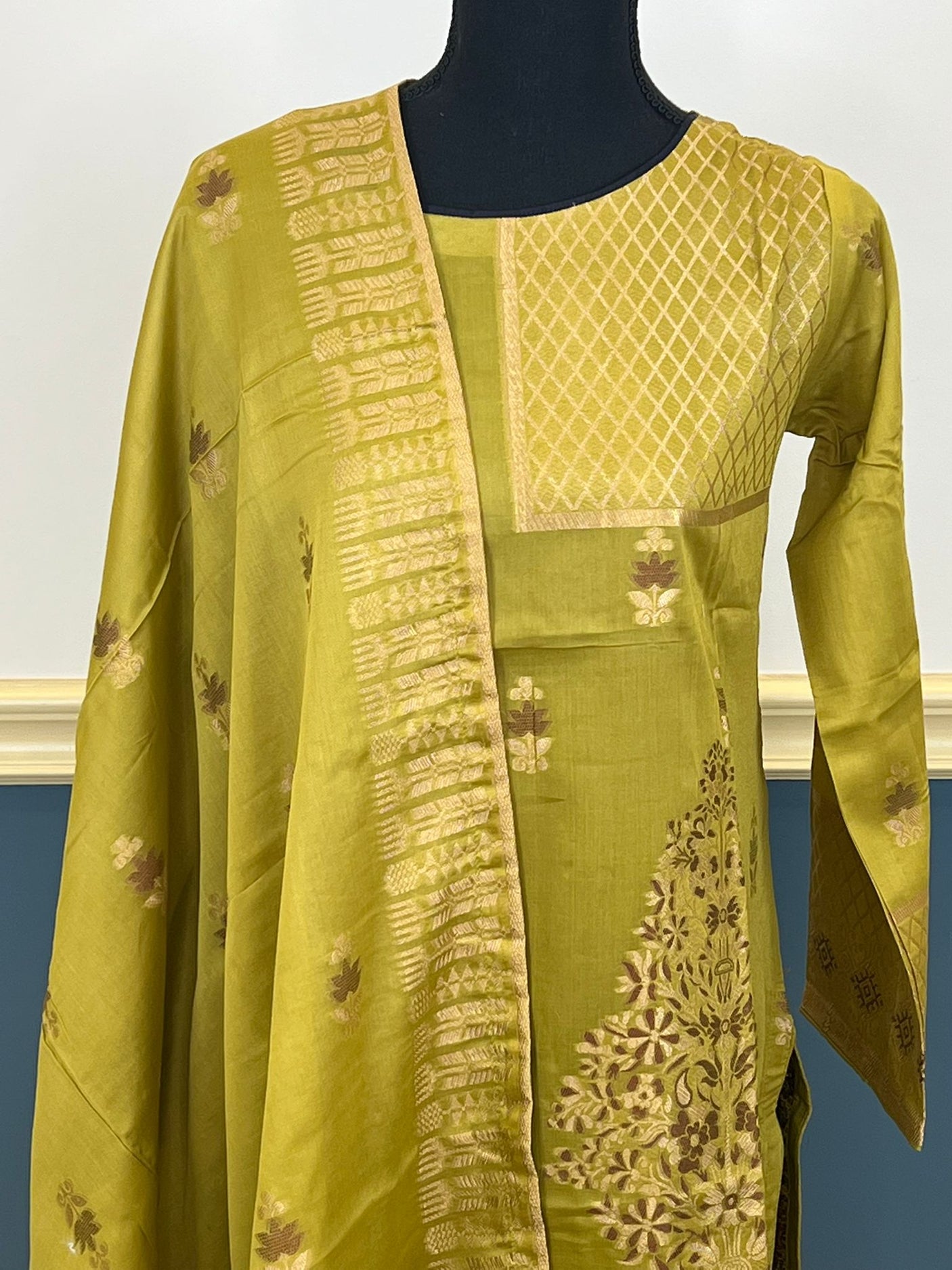 Pakistani lawn stitched Embroidered Suit Ready To Ship