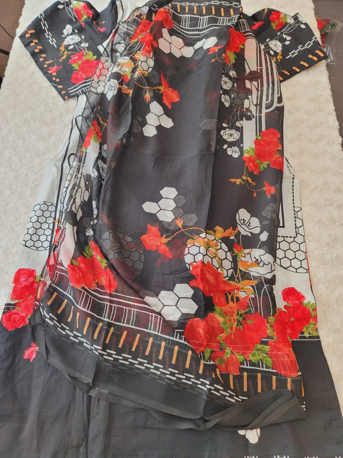 Indian Cotton Stitched Embroidery Suit Ready To Ship