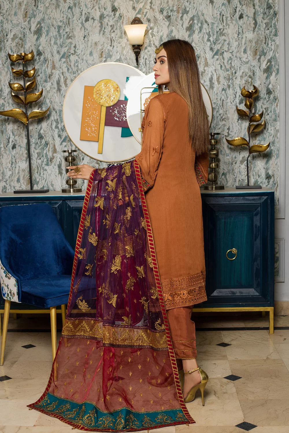 Zainab Fazlani Luxury Embrodered chiffon Collection 100% Original
