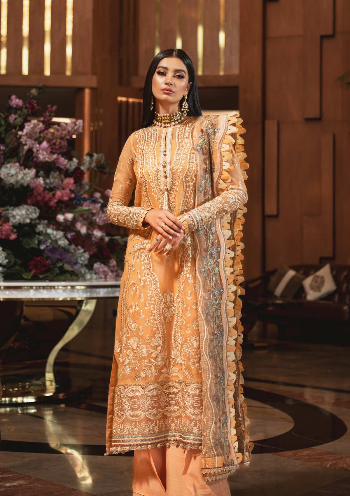 AIK Embroidered Chiffon Collection-100% Original Guaranteed