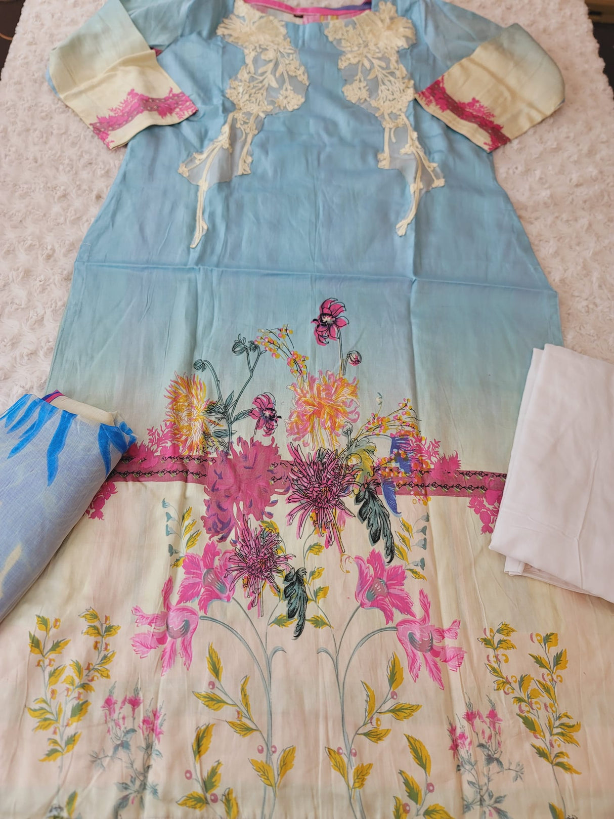 Indian Cotton Stitched Embroidery Suit Ready To Ship