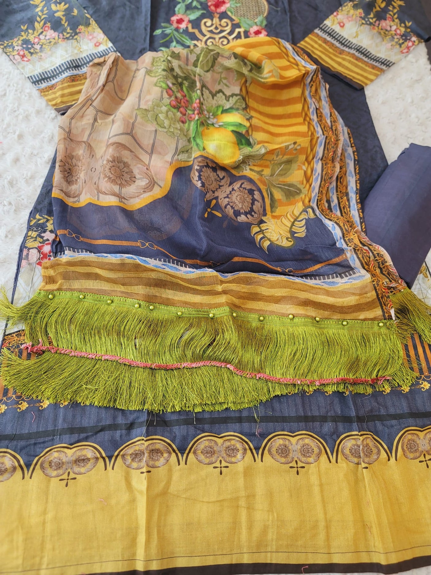 Pakistani Stitched lawn Embroidered Salwar kameez ready to ship