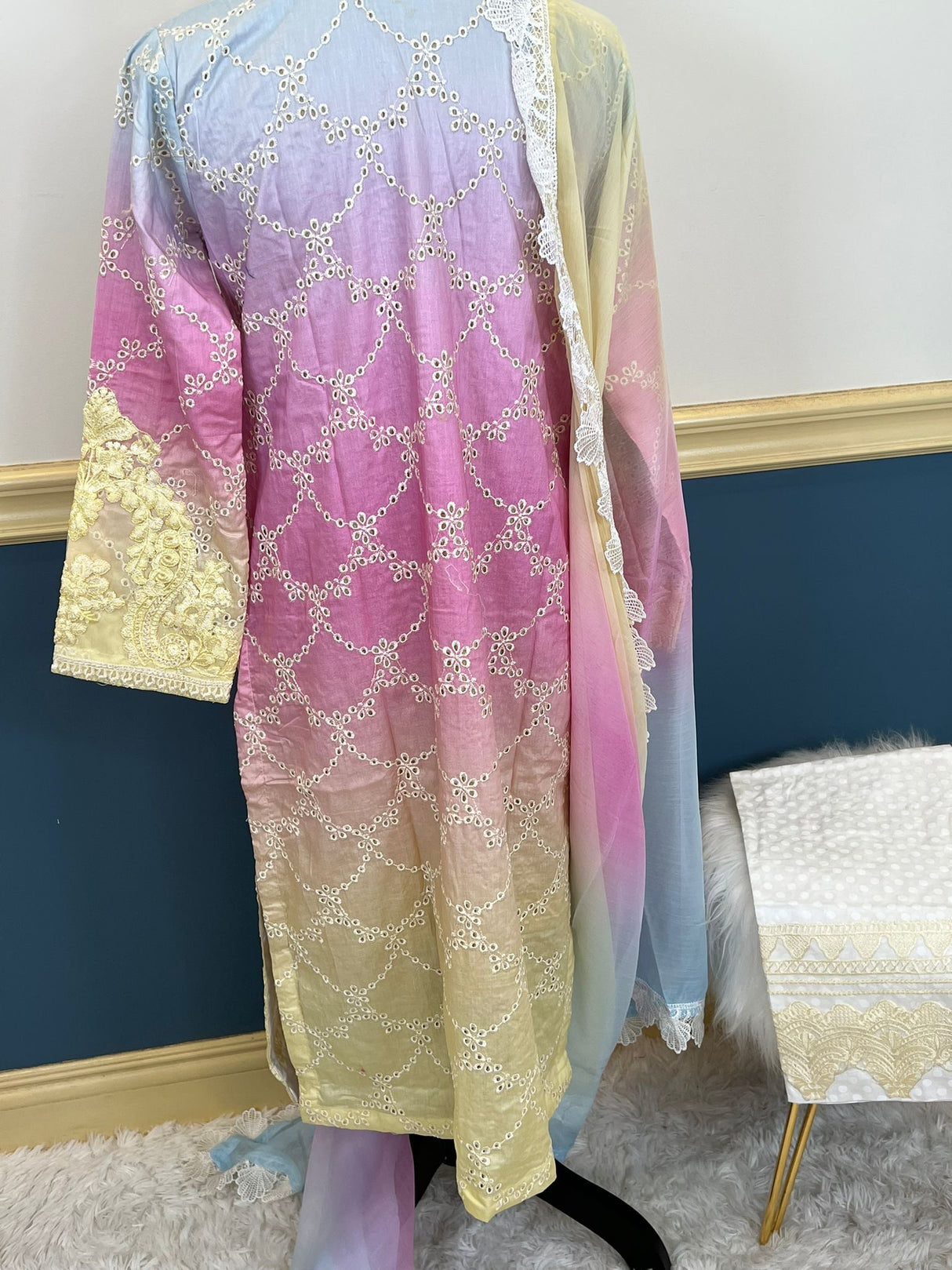 Luxury lawn with Chiffon dupatta Ready To Ship