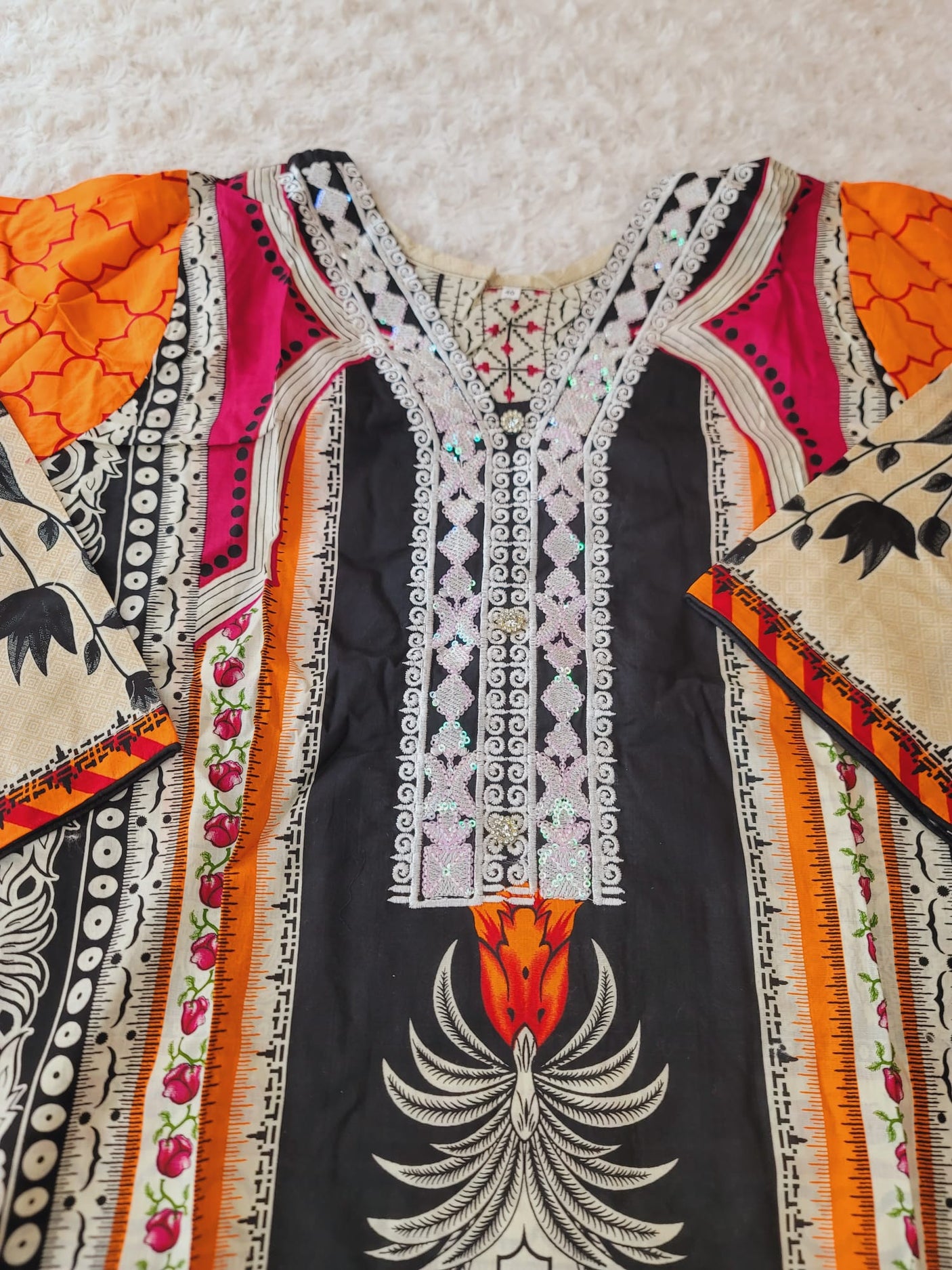 Pakistani Stitched lawn Embroidered Salwar kameez ready to ship