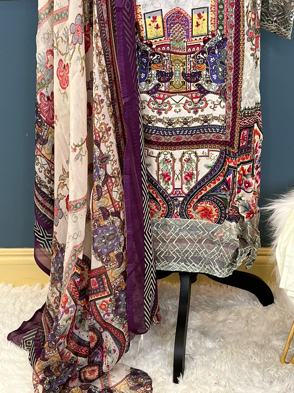 Indian Cotton Stitched Embroidery Suit Ready To Ship