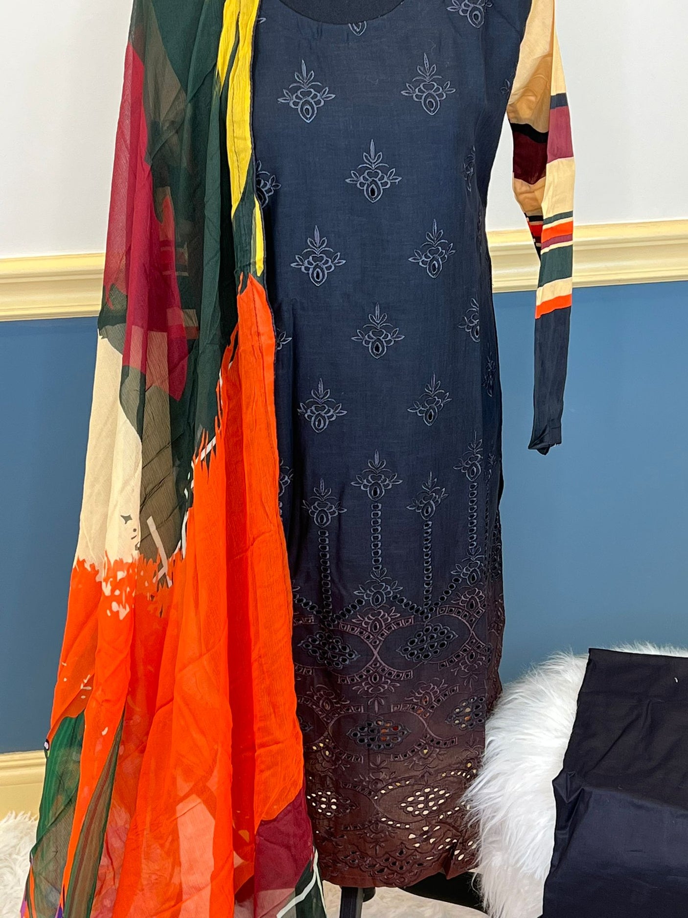 Pakistani Stitched lawn Embroidered Salwar kameez ready to ship