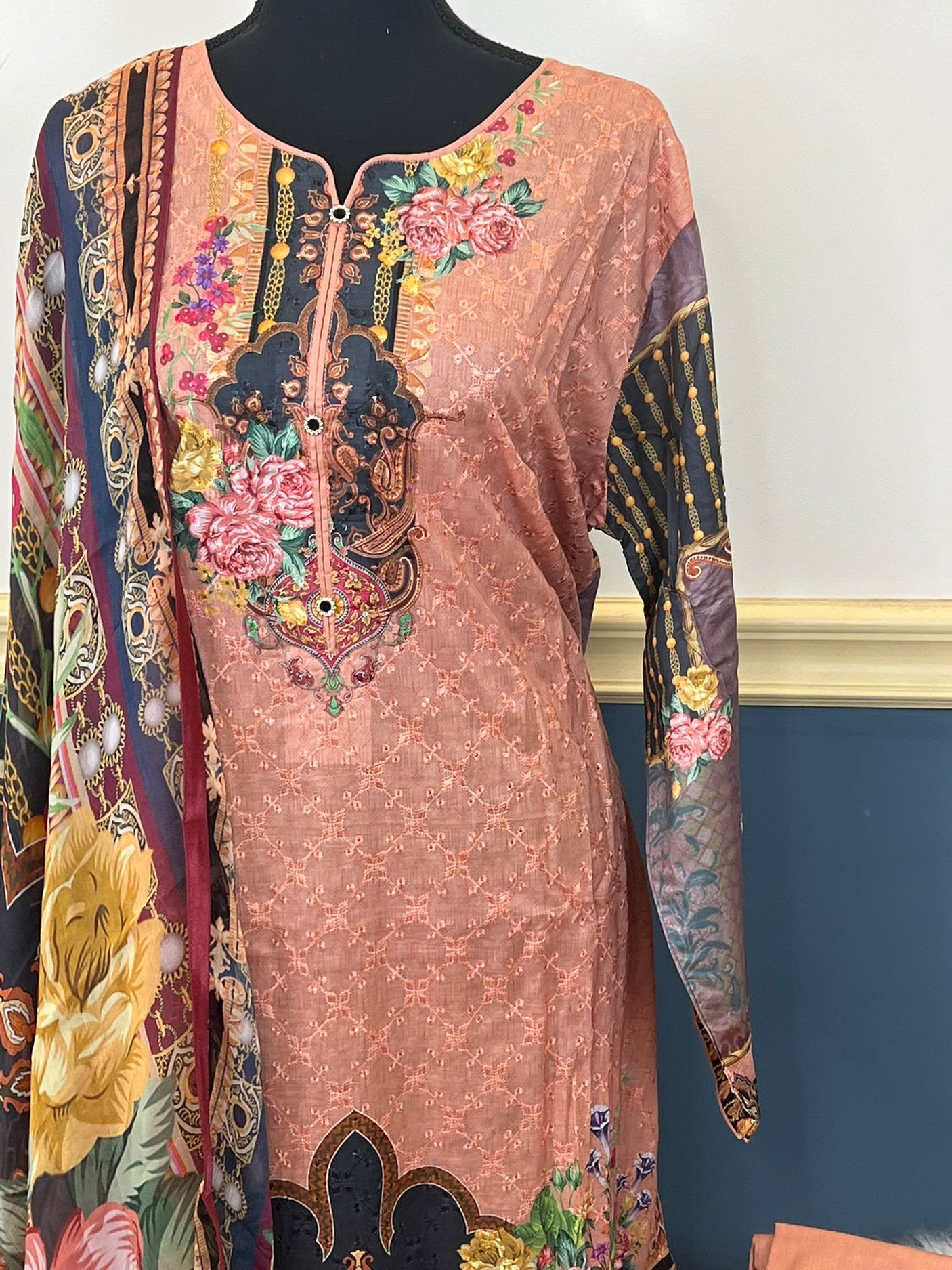 Pakistani Stitched Embroidery luxury lawn Dresses Ready To Ship