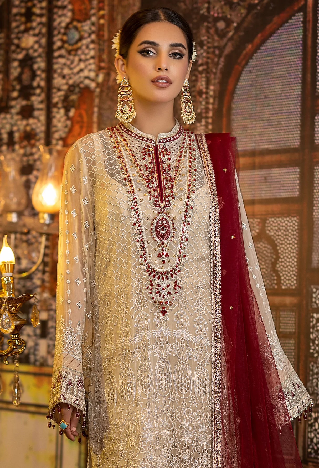 Adan's Libas Ravia Schiffli Embroidered Chiffon Collection