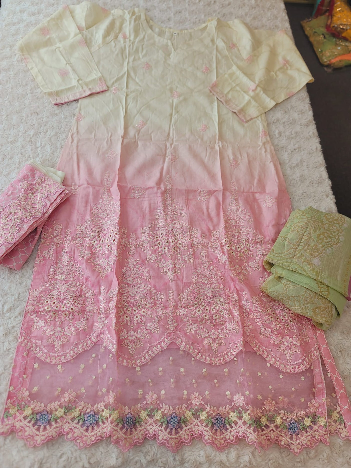 Pakistani Stitched lawn Embroidered Salwar kameez ready to ship