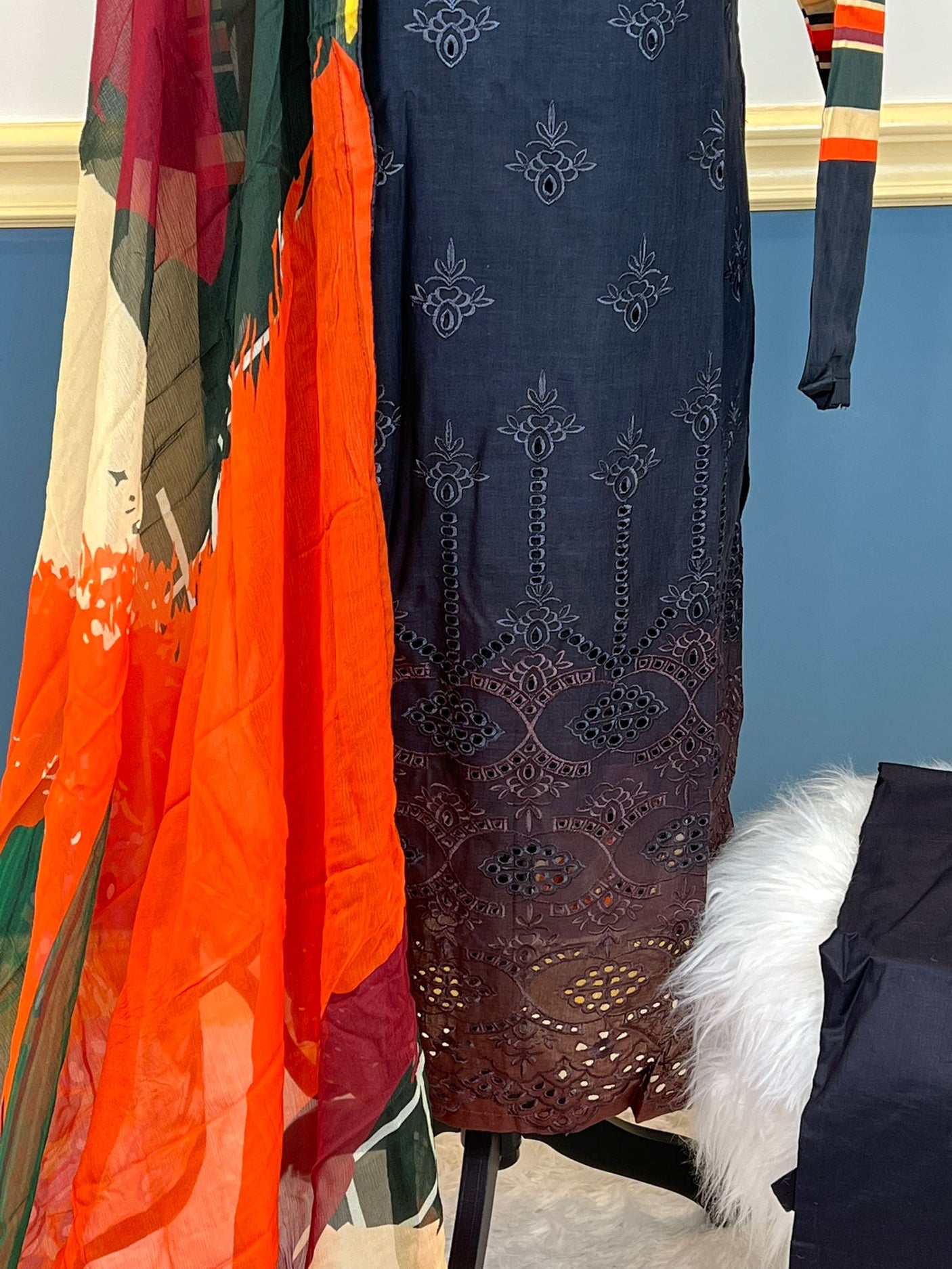 Pakistani Stitched lawn Embroidered Salwar kameez ready to ship