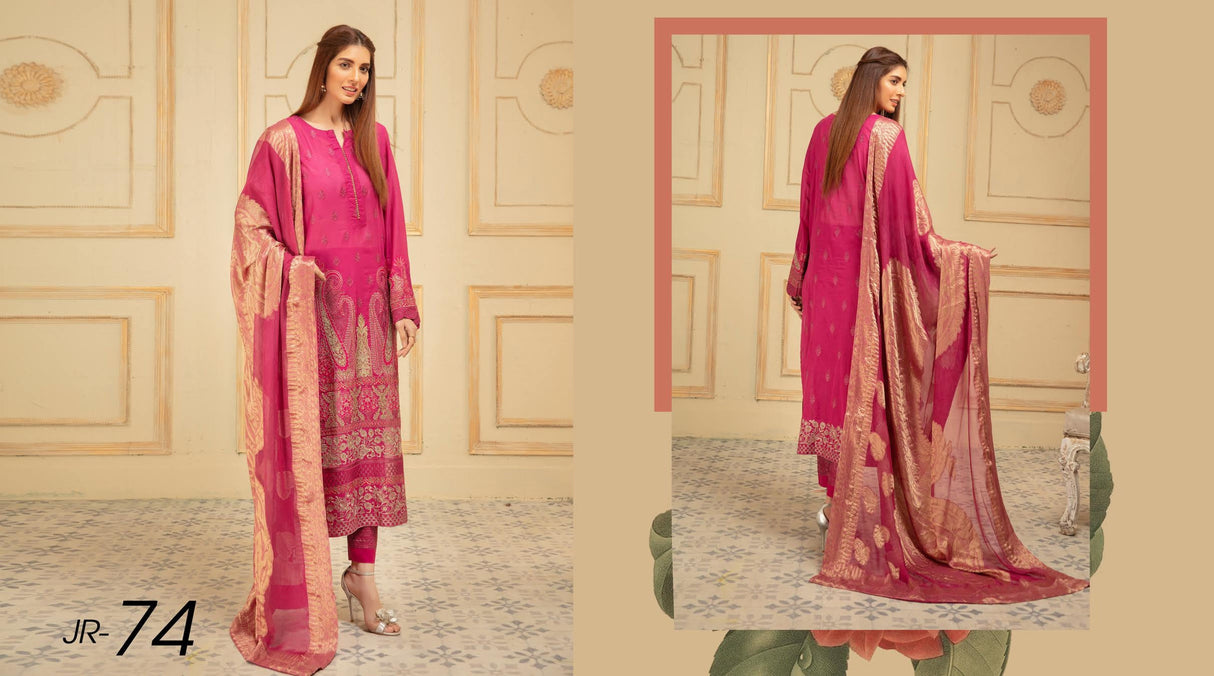 Johra Pinks Embroidered lawn Collection-100% Original Guaranteed