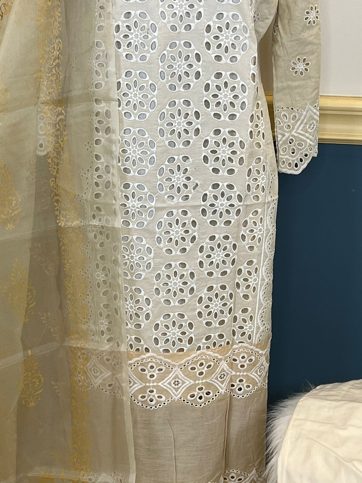 Indian Cotton Stitched Embroidery Suit Ready To Ship