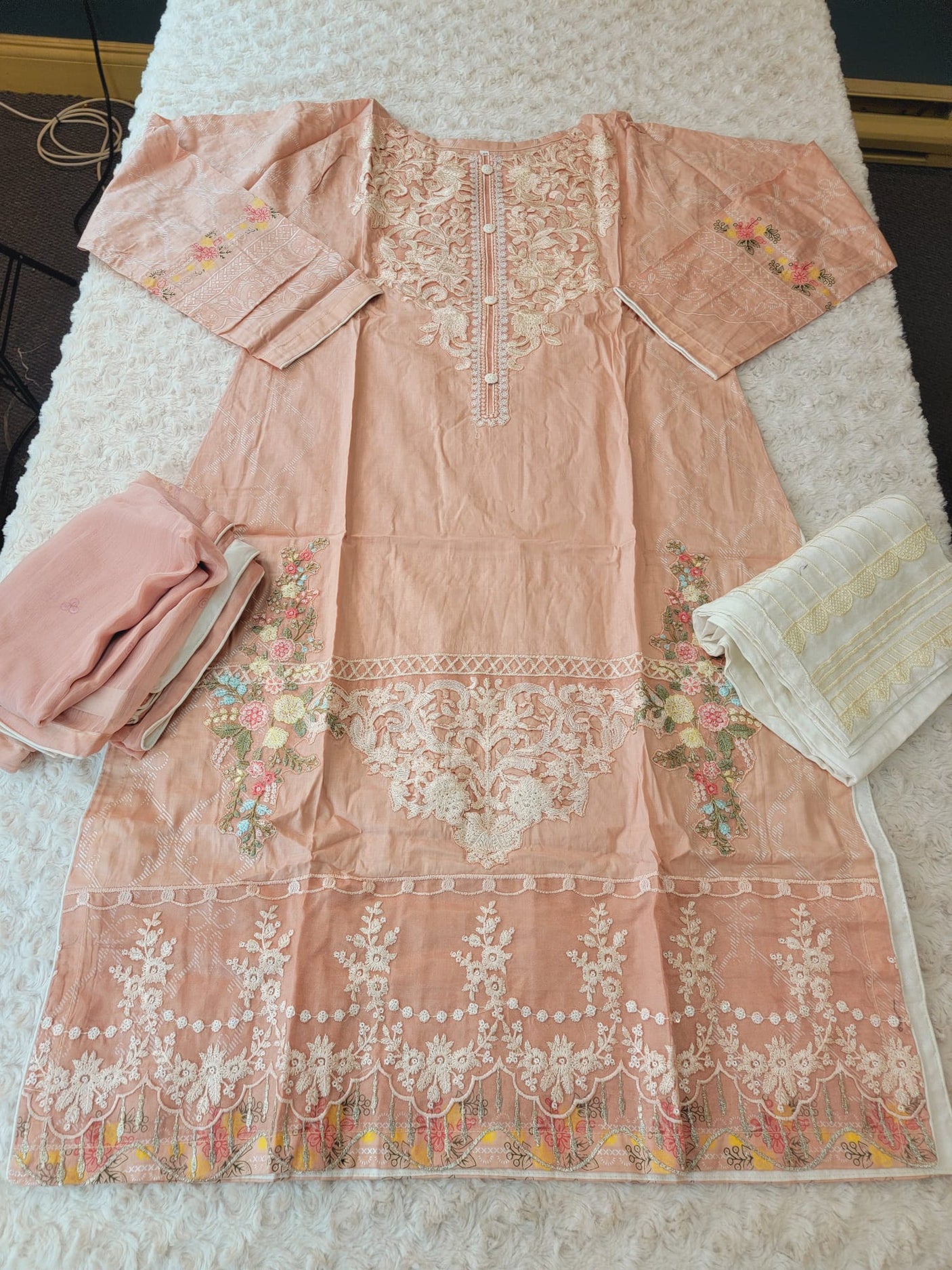 Pakistani Stitched Embroidery luxury lawn Dresses Ready To Ship