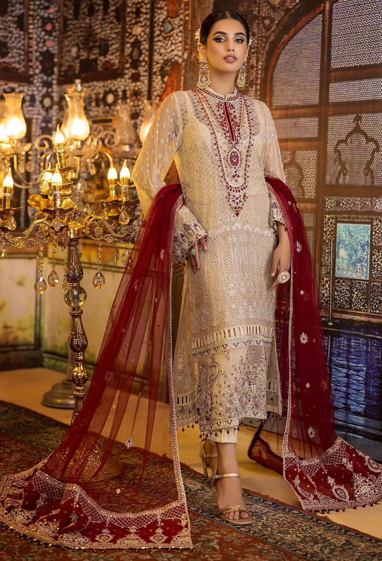 Adan's Libas Ravia Schiffli Embroidered Chiffon Collection