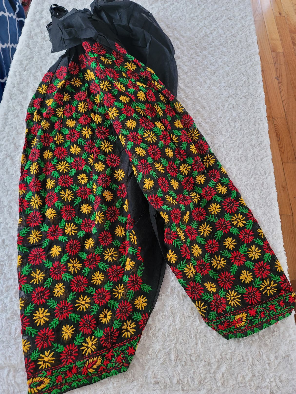 Free size silk phulkari salwer