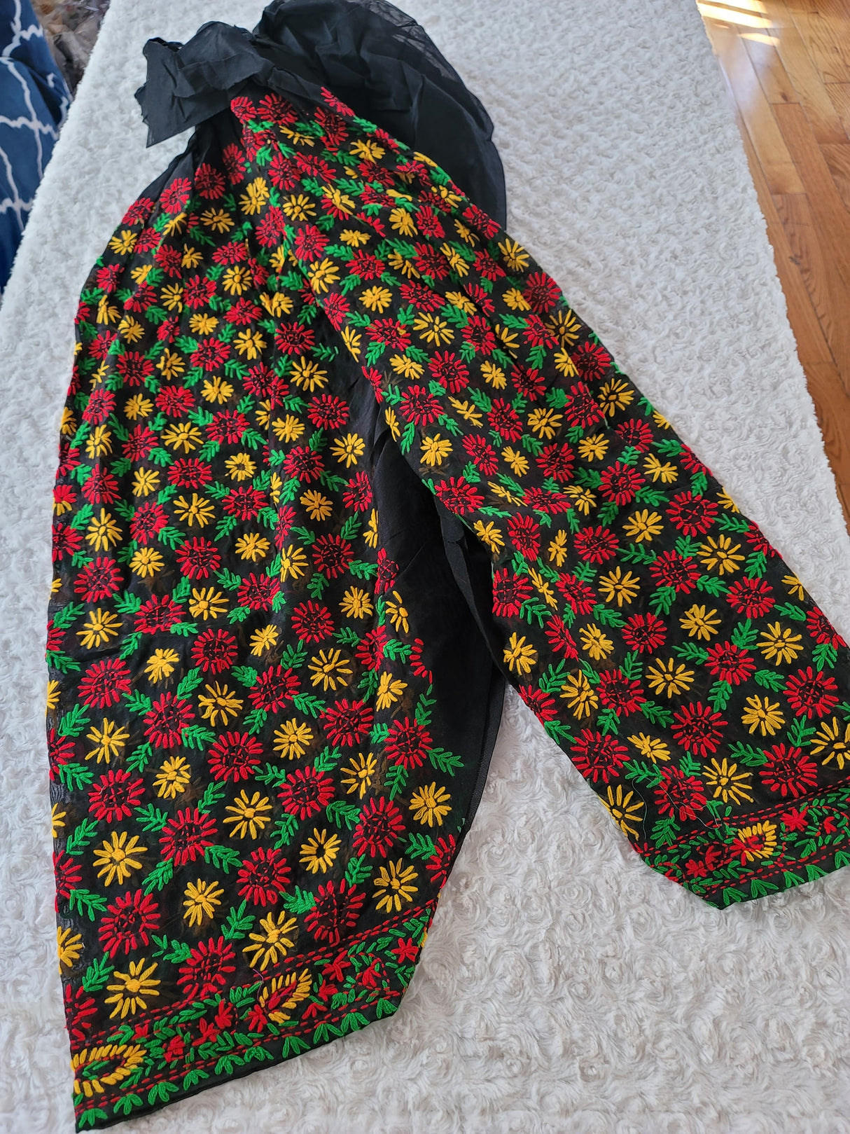 Free size silk phulkari salwer