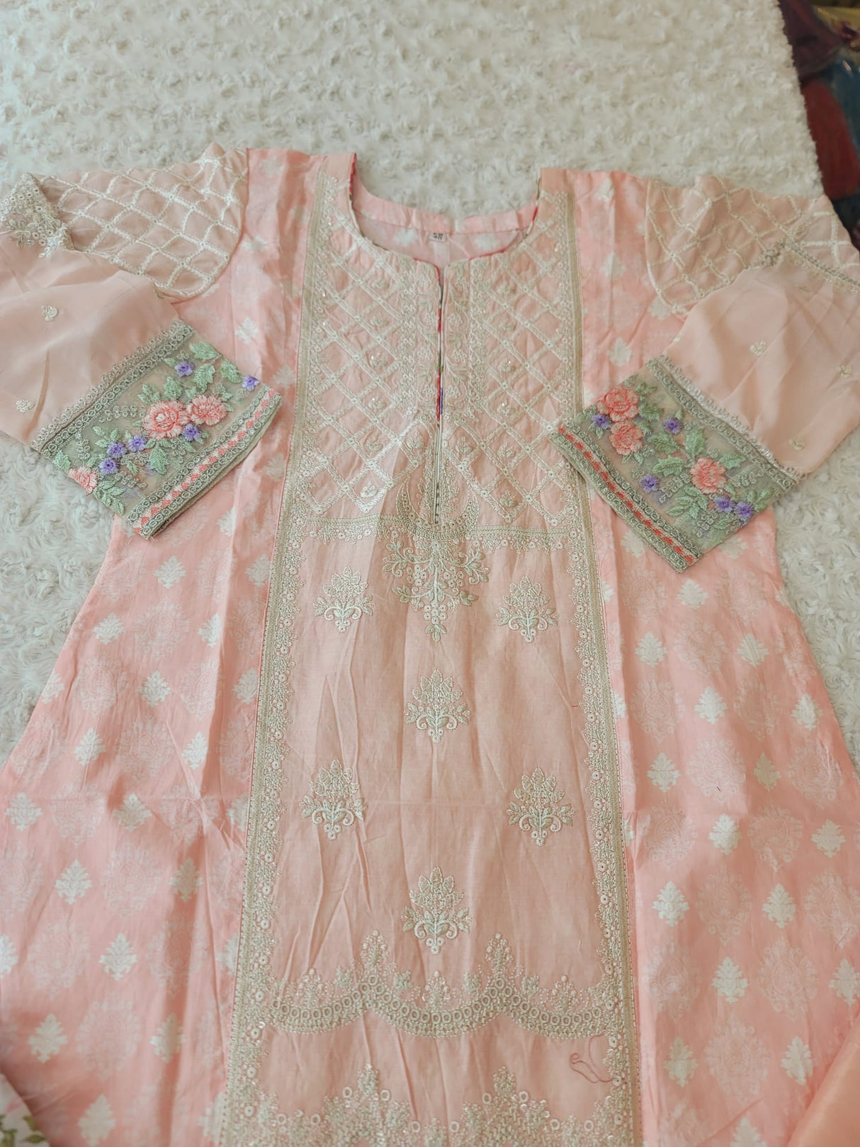 Indian Cotton Stitched Embroidery Suit Ready To Ship