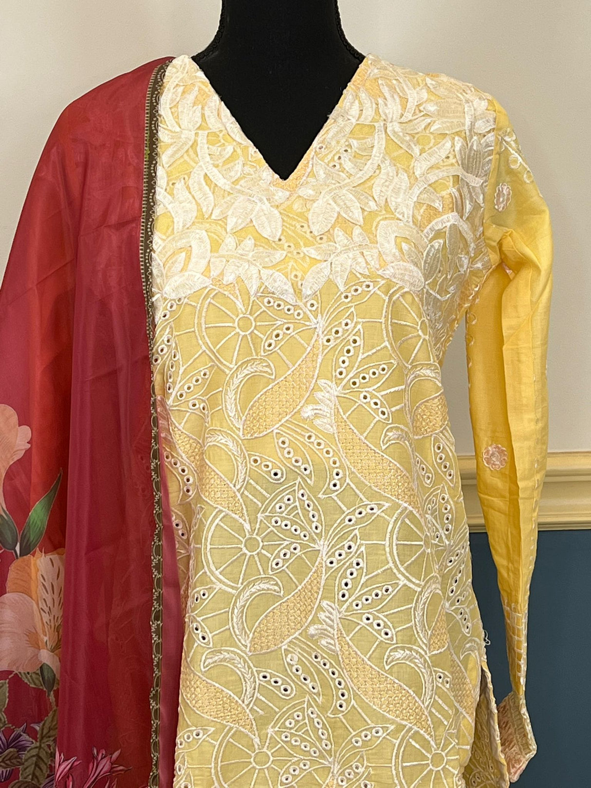 Luxury lawn with Silk dupatta- Ready To Ship