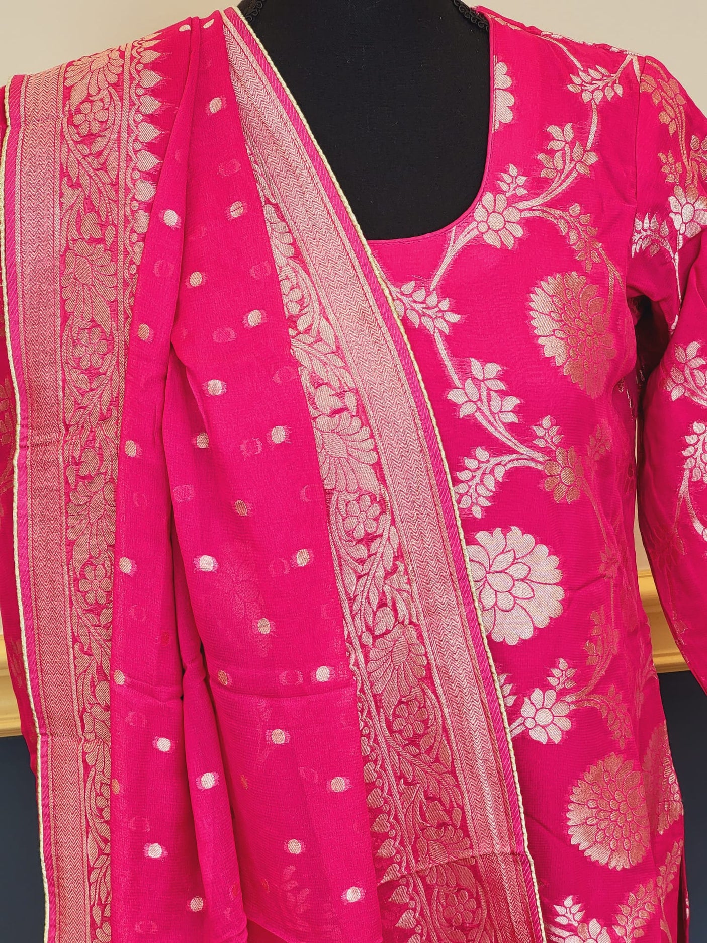 Pure Khaddi Georgette Banarasi Salwer Kamiz