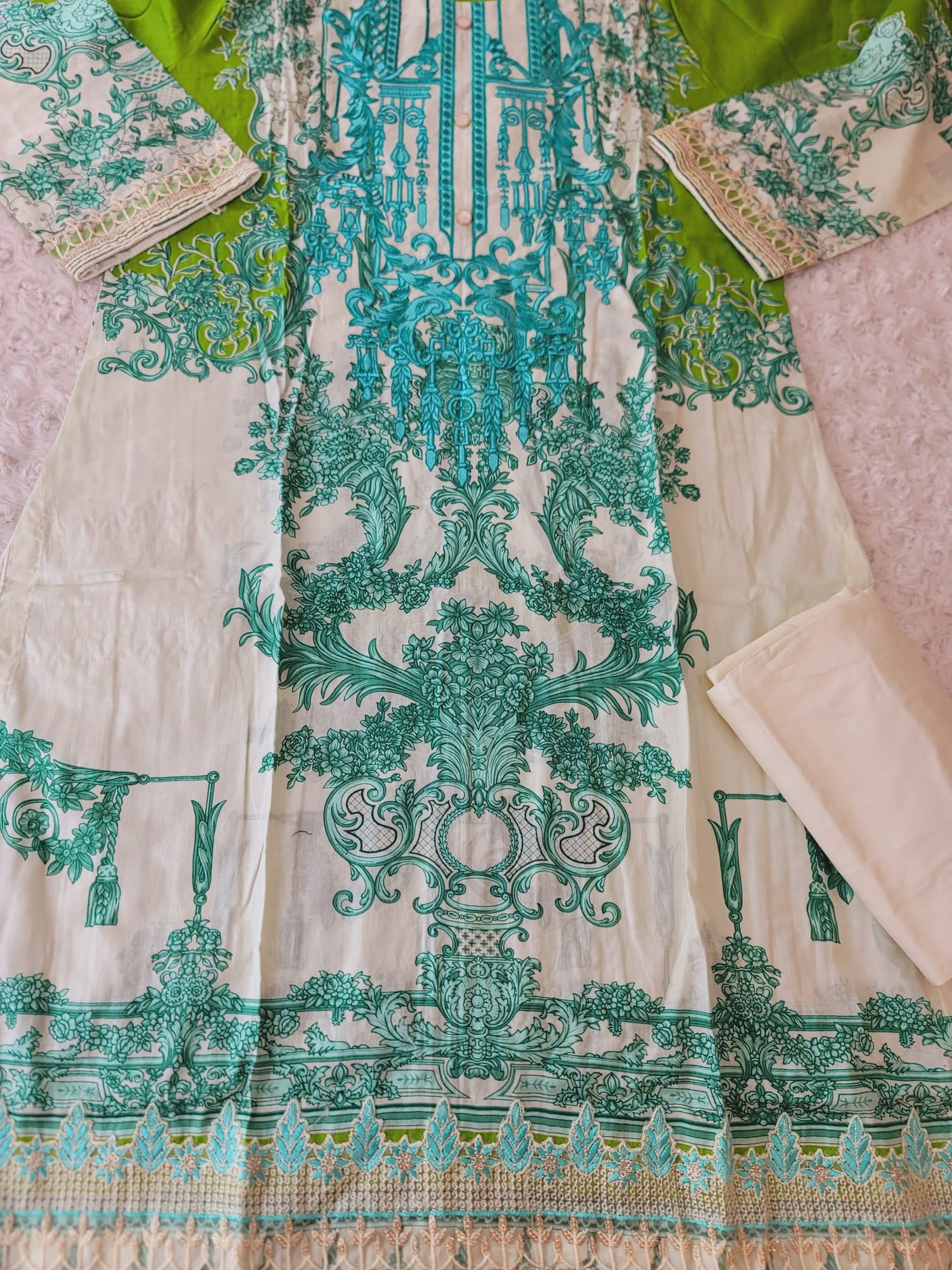 Pakistani Stitched lawn Embroidered Salwar kameez ready to ship