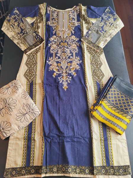 Pakistani Linen Embroidered Salwar kameez Ready To Ship