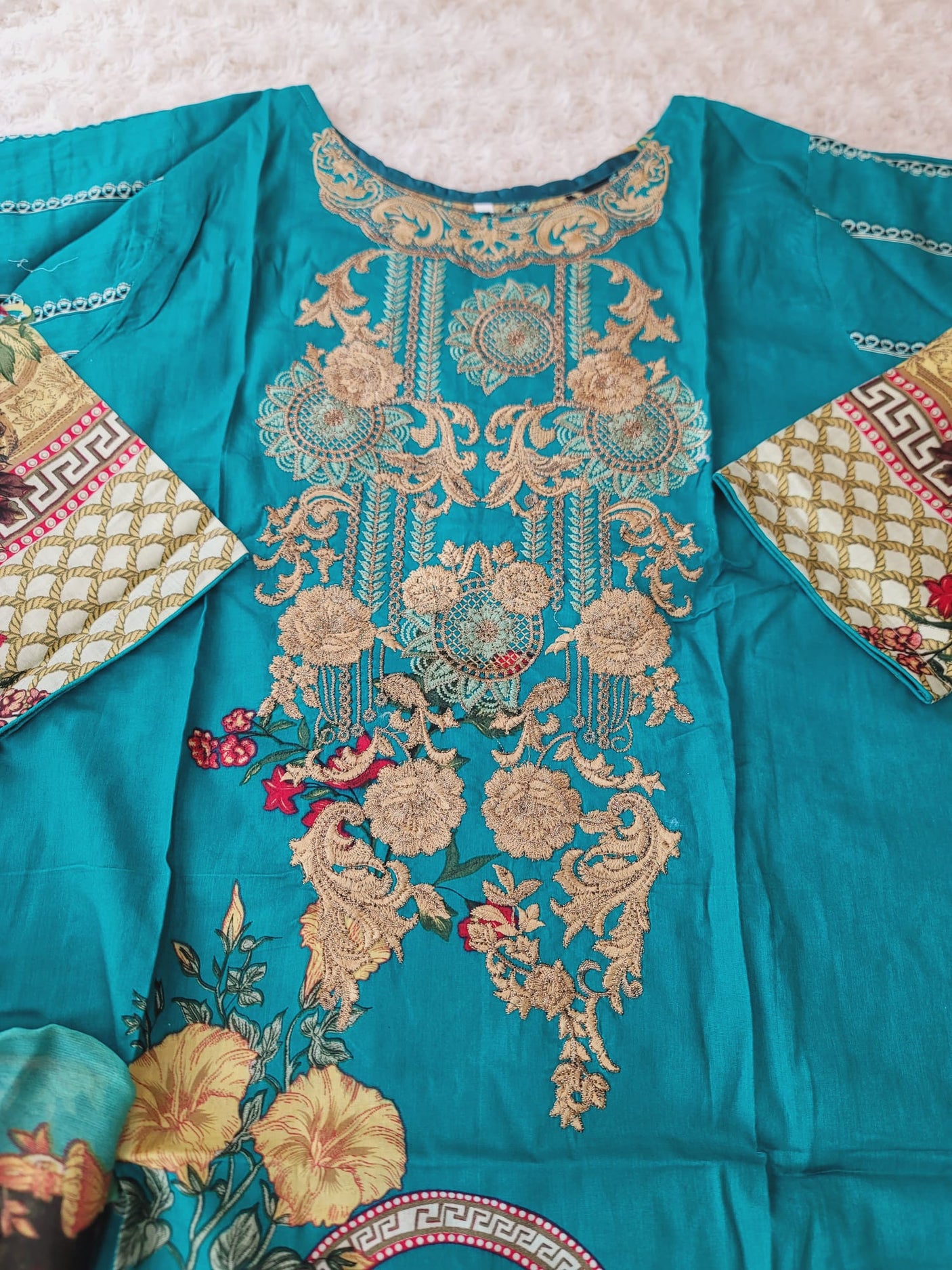 Pakistani Stitched lawn Embroidered Salwar kameez ready to ship