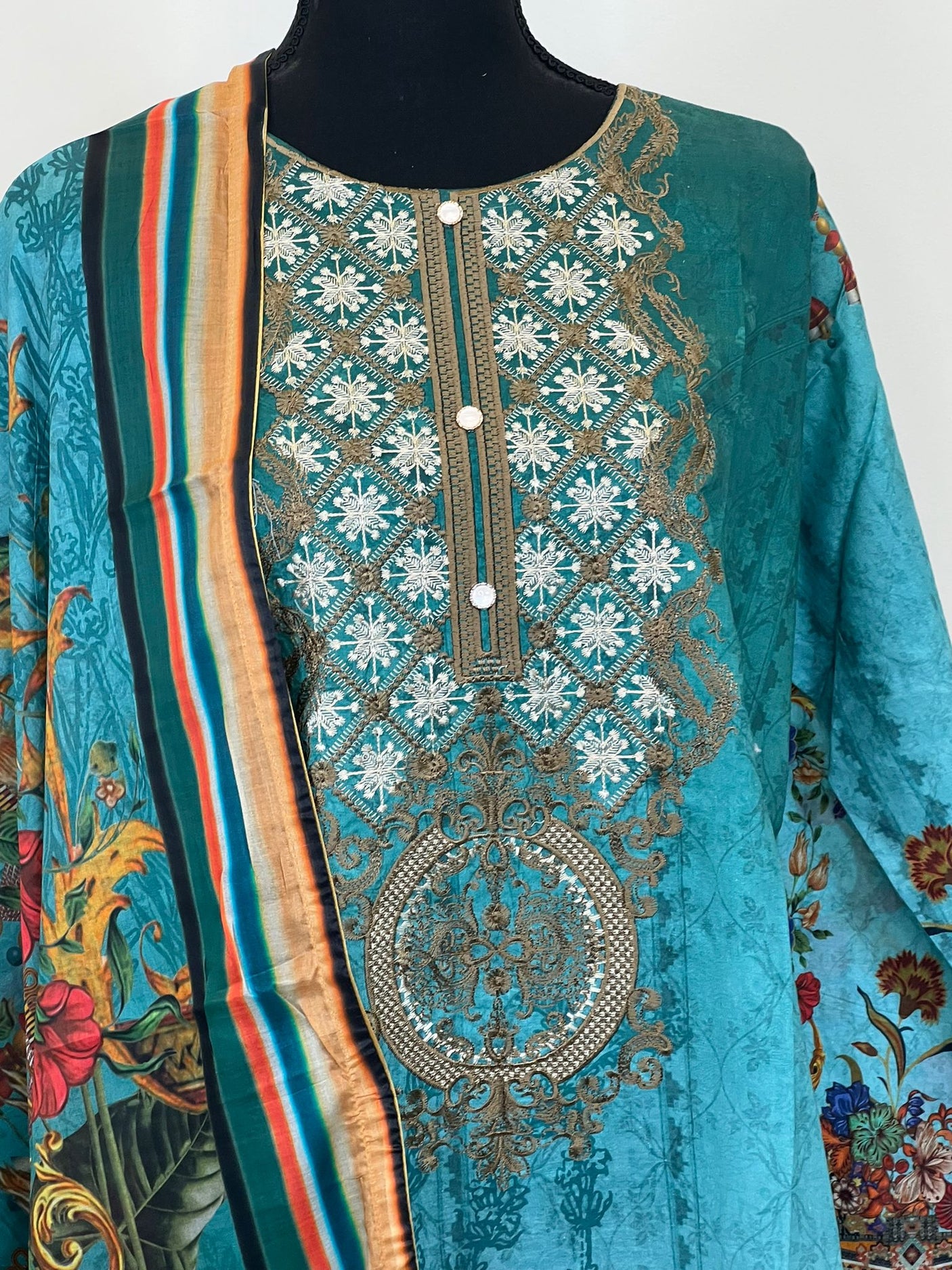 Pakistani Stitched Embroidery luxury lawn Dresses Ready To Ship