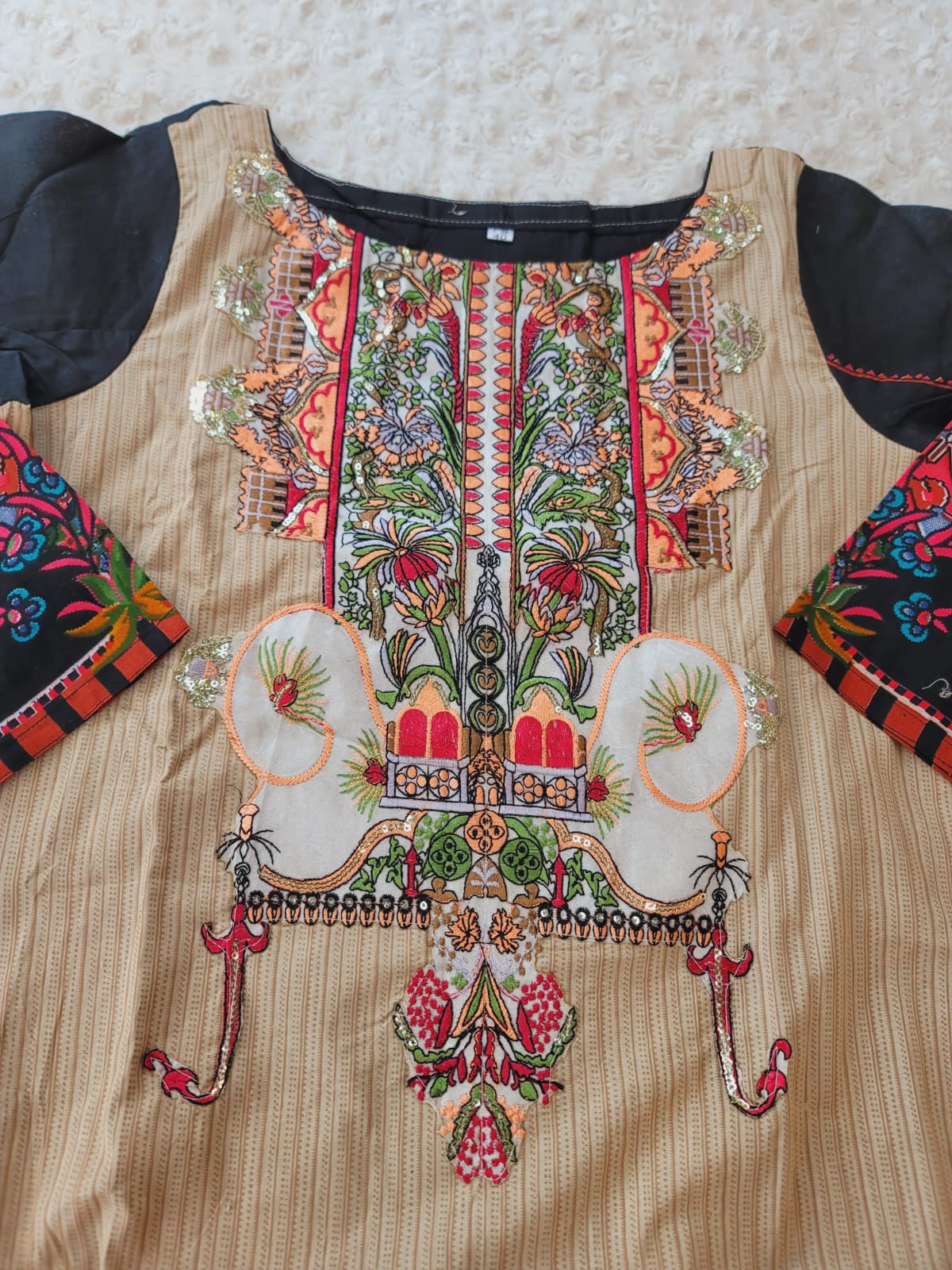 Indian Cotton Stitched Embroidery Suit Ready To Ship