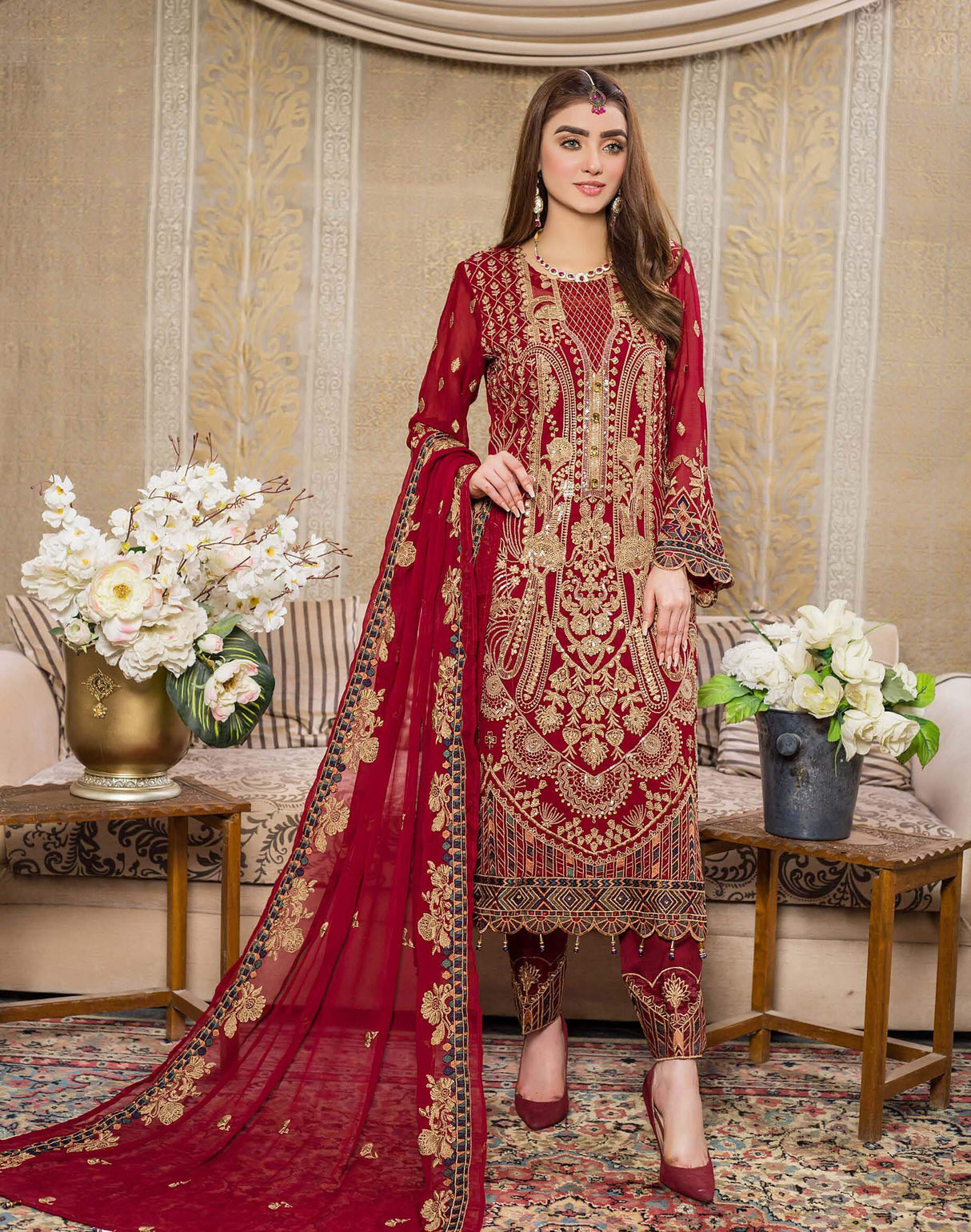 Zainab Fazlani Luxury Embrodered chiffon Collection 100% Original